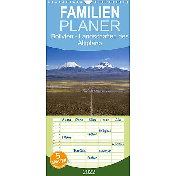 Familienplaner Bolivien - Landschaften des Altiplano (Wandkalender 2022 , 21 cm x 45 cm, hoch), Stephan Knödler