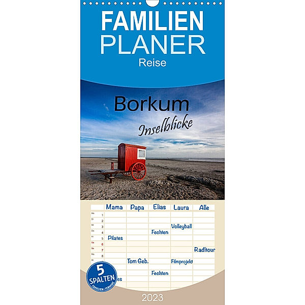 Familienplaner Borkum - Inselblicke (Wandkalender 2023 , 21 cm x 45 cm, hoch), H. Dreegmeyer