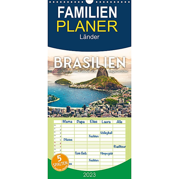 Familienplaner Brasilien - Karnevale, Fussball und Regenwälder. (Wandkalender 2023 , 21 cm x 45 cm, hoch), SF