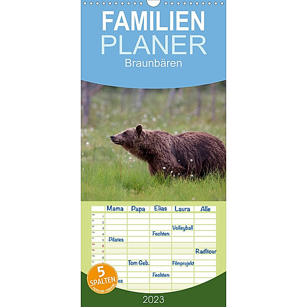 Familienplaner Braunbären - pelzige Riesen in Finnlands Wäldern (Wandkalender 2023 , 21 cm x 45 cm, hoch), © Sandra Eigenheer