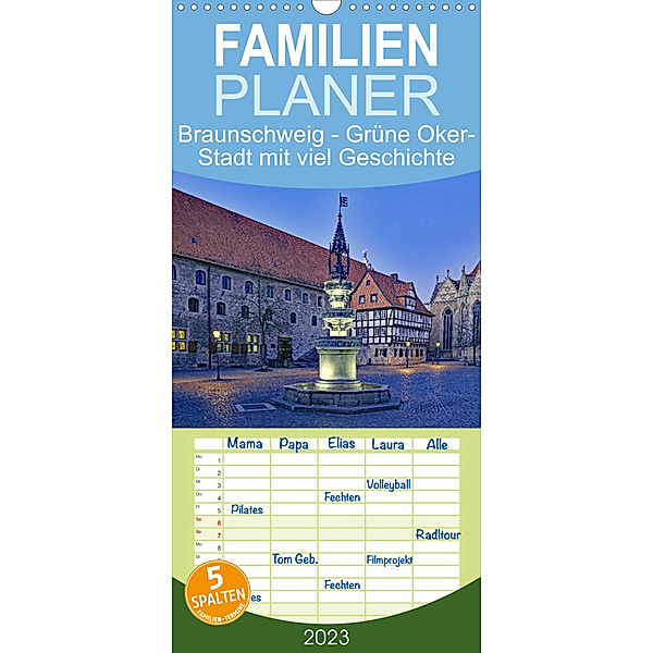 Familienplaner Braunschweig: Grüne Oker-Stadt mit viel Geschichte (Wandkalender 2023 , 21 cm x 45 cm, hoch), Reinhard Pantke