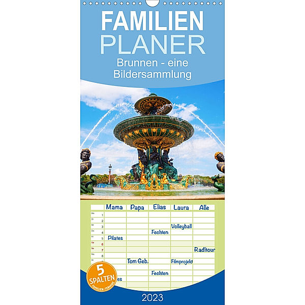 Familienplaner Brunnen - eine Bildersammlung (Wandkalender 2023 , 21 cm x 45 cm, hoch), Christian Müller