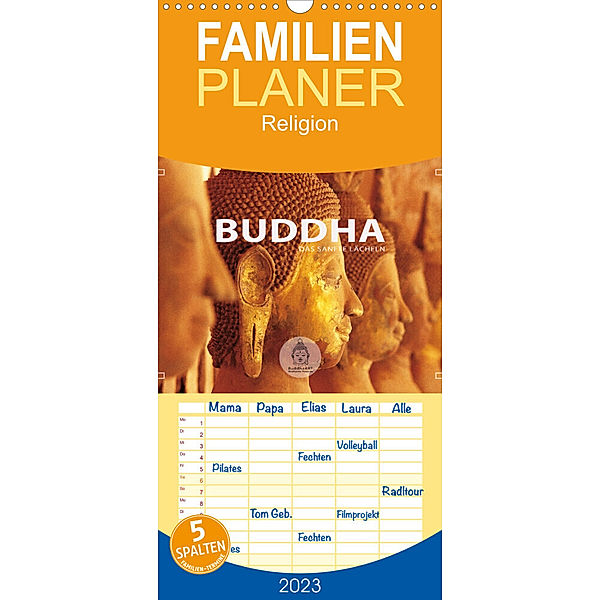 Familienplaner BUDDHA - Ein sanftes Lächeln (Wandkalender 2023 , 21 cm x 45 cm, hoch), Mario Weigt