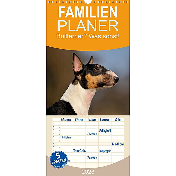 Familienplaner Bullterrier? Was sonst! (Wandkalender 2023 , 21 cm x 45 cm, hoch), Yvonne Janetzek