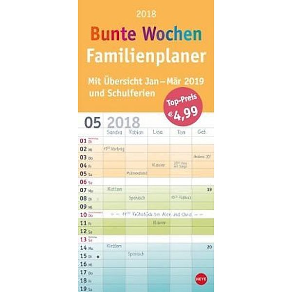 Familienplaner Bunte Wochen 2018