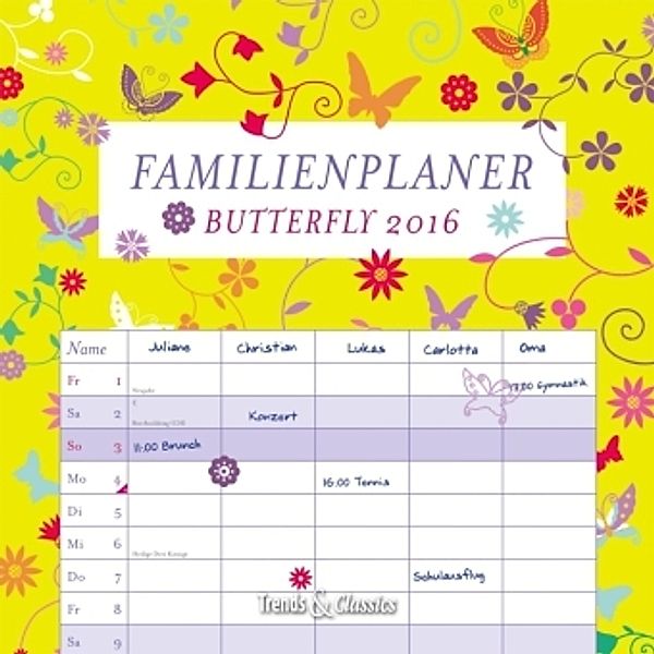 Familienplaner Butterfly 2016