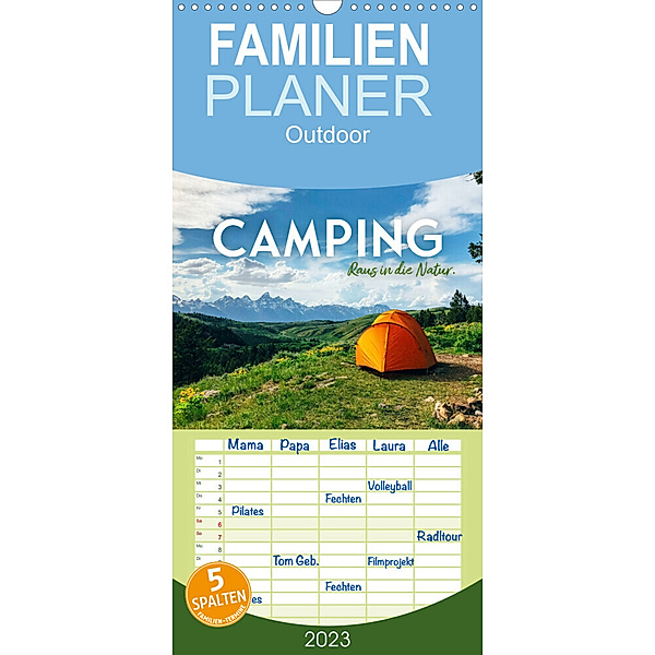 Familienplaner Camping - Raus in die Natur. (Wandkalender 2023 , 21 cm x 45 cm, hoch), SF