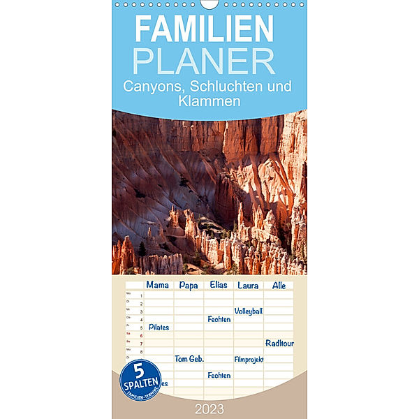 Familienplaner Canyons, Schluchten und Klammen (Wandkalender 2023 , 21 cm x 45 cm, hoch), Peter Schickert