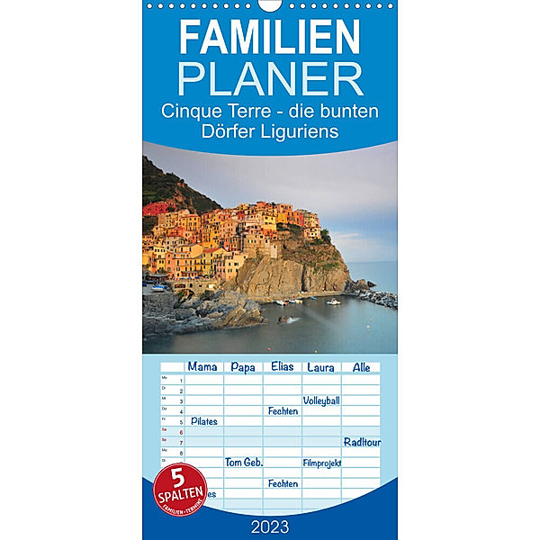 Familienplaner Cinque Terre - die bunten Dörfer Liguriens (Wandkalender 2023 , 21 cm x 45 cm, hoch), Reinhold Ratzer