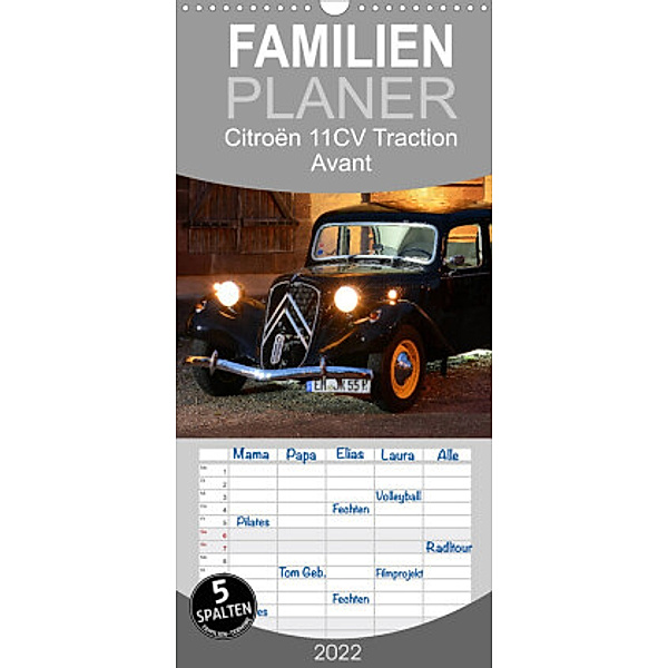 Familienplaner Citroën 11CV Traction Avant (Wandkalender 2022 , 21 cm x 45 cm, hoch), Ingo Laue