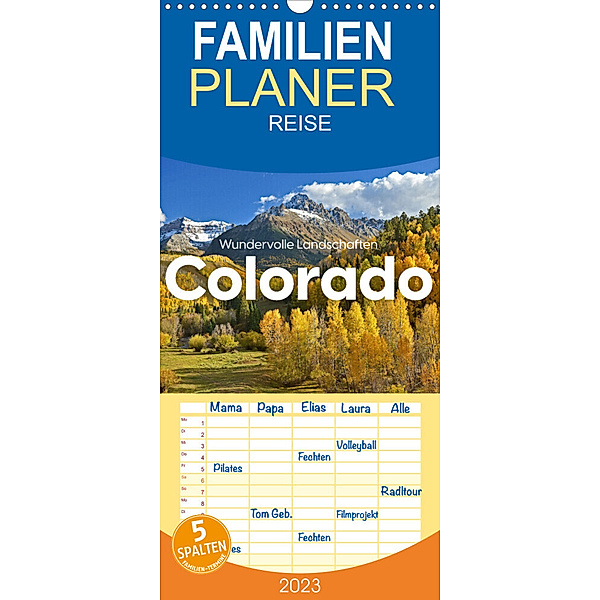 Familienplaner Colorado - Wundervolle Landschaften (Wandkalender 2023 , 21 cm x 45 cm, hoch), Benjamin Lederer