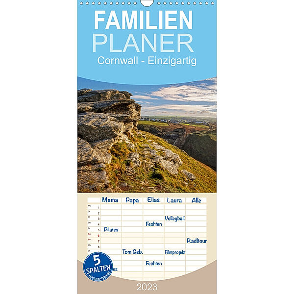 Familienplaner Cornwall - Einzigartig (Wandkalender 2023 , 21 cm x 45 cm, hoch), Manuela Steinbach