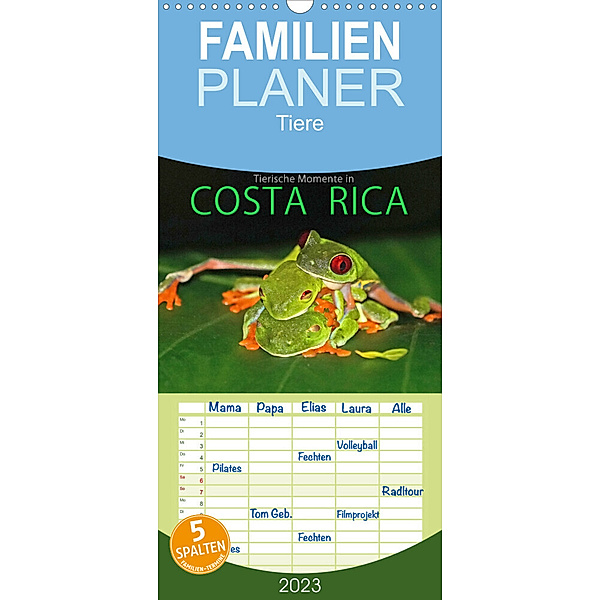 Familienplaner COSTA RICA - Tierische Momente (Wandkalender 2023 , 21 cm x 45 cm, hoch), Michael Matziol