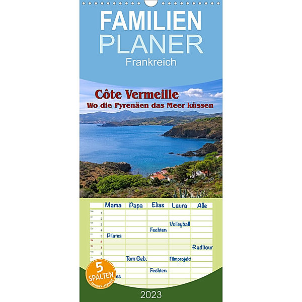 Familienplaner Cote Vermeille - Wo die Pyrenäen das Meer küssen (Wandkalender 2023 , 21 cm x 45 cm, hoch), LianeM