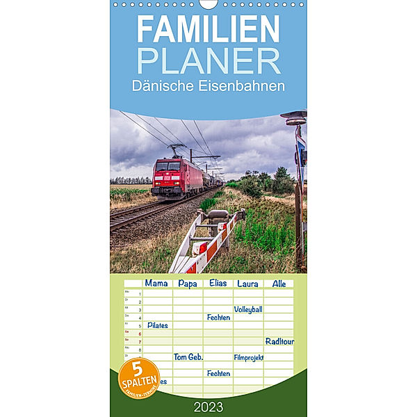 Familienplaner Dänische Eisenbahnen (Wandkalender 2023 , 21 cm x 45 cm, hoch), bahnblitze.de (Jan van Dyk, Stefan Jeske, Marcel Wloka)