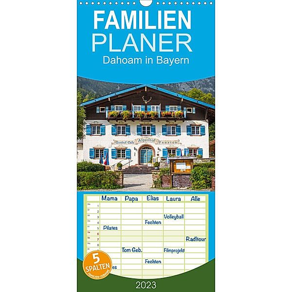 Familienplaner Dahoam in Bayern (Wandkalender 2023 , 21 cm x 45 cm, hoch), Dietmar Scherf