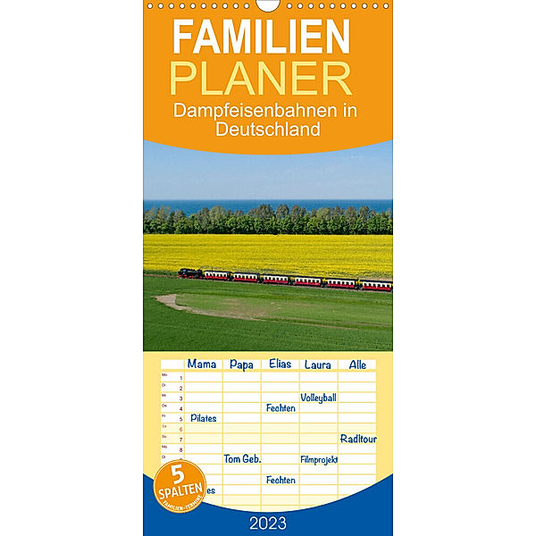 Familienplaner Dampfeisenbahnen in Deutschland (Wandkalender 2023 , 21 cm x 45 cm, hoch), Siegfried Kuttig