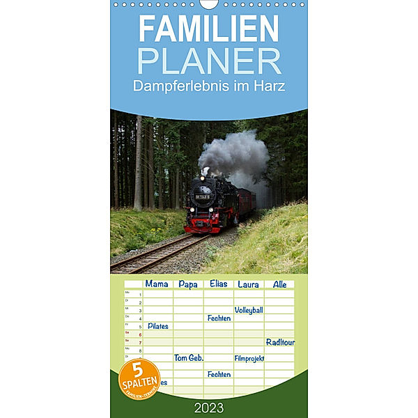 Familienplaner Dampferlebnis im Harz (Wandkalender 2023 , 21 cm x 45 cm, hoch), Marion Maurer