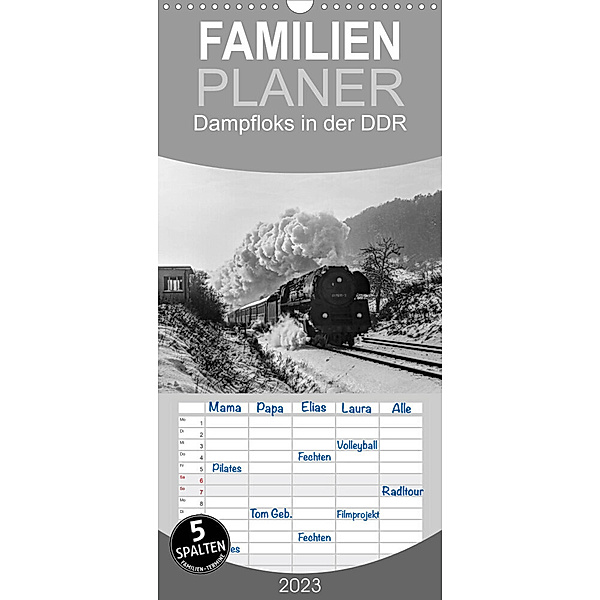 Familienplaner Dampfloks in der DDR (Wandkalender 2023 , 21 cm x 45 cm, hoch), M.Dietsch