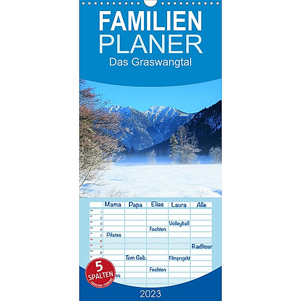 Familienplaner Das Graswangtal (Wandkalender 2023 , 21 cm x 45 cm, hoch), Martin Gillner