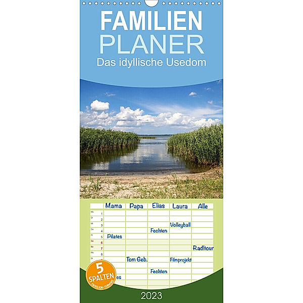 Familienplaner Das idyllische Usedom (Wandkalender 2023 , 21 cm x 45 cm, hoch), Thomas Becker