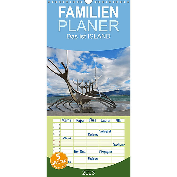 Familienplaner Das ist ISLAND (Wandkalender 2023 , 21 cm x 45 cm, hoch), Philipp Burkart