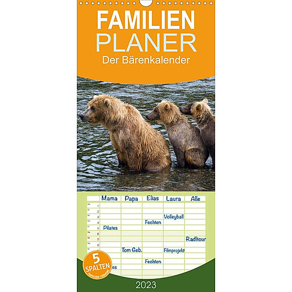 Familienplaner Der Bärenkalender (Wandkalender 2023 , 21 cm x 45 cm, hoch), Max Steinwald