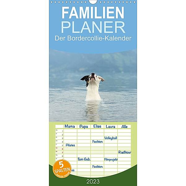 Familienplaner Der Bordercollie-Kalender (Wandkalender 2023 , 21 cm x 45 cm, hoch), Kathrin Köntopp