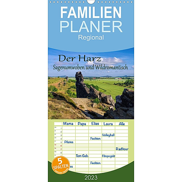 Familienplaner Der Harz - Sagenumwoben und Wildromantisch (Wandkalender 2023 , 21 cm x 45 cm, hoch), LianeM