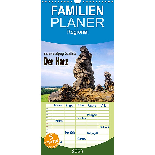Familienplaner Der Harz - Schönstes Mittelgebirge Deutschlands (Wandkalender 2023 , 21 cm x 45 cm, hoch), LianeM
