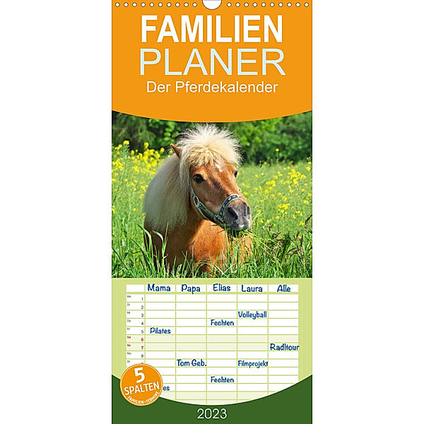 Familienplaner Der Pferdekalender (Wandkalender 2023 , 21 cm x 45 cm, hoch), Angela Dölling, AD DESIGN Photo + PhotoArt
