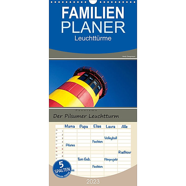 Familienplaner Der Pilsumer Leuchtturm (Wandkalender 2023 , 21 cm x 45 cm, hoch), Hardy Dreegmeyer