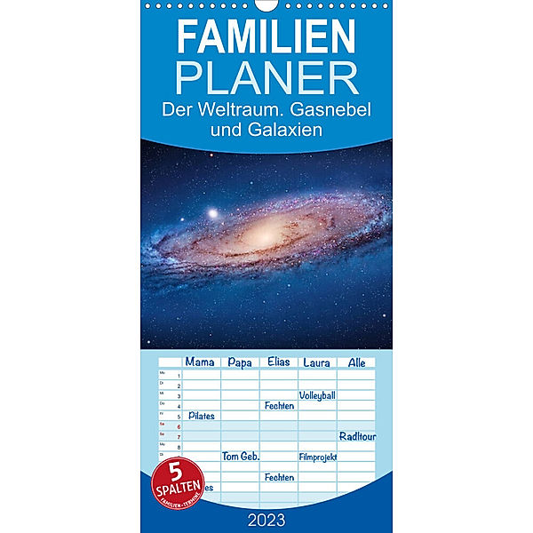 Familienplaner Der Weltraum. Gasnebel und Galaxien (Wandkalender 2023 , 21 cm x 45 cm, hoch), Elisabeth Stanzer