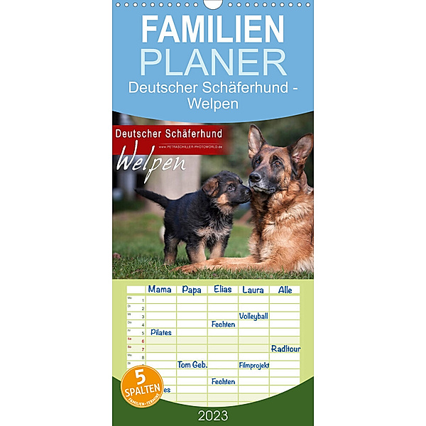 Familienplaner Deutscher Schäferhund - Welpen (Wandkalender 2023 , 21 cm x 45 cm, hoch), Petra Schiller