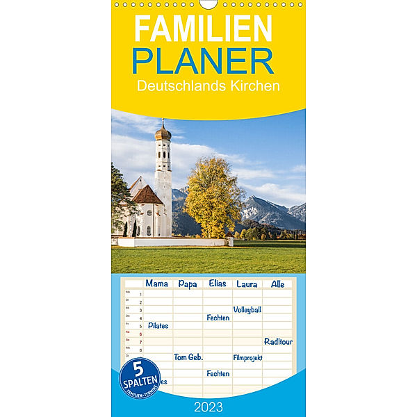 Familienplaner Deutschlands Kirchen (Wandkalender 2023 , 21 cm x 45 cm, hoch), Dietmar Scherf