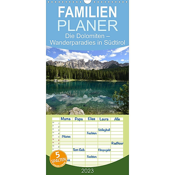 Familienplaner Die Dolomiten - Wanderparadies in Südtirol (Wandkalender 2023 , 21 cm x 45 cm, hoch), Joachim Barig