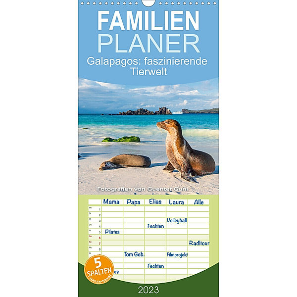 Familienplaner Die faszinierende Tierwelt der Galapagos-Inseln (Wandkalender 2023 , 21 cm x 45 cm, hoch), Guenter Guni