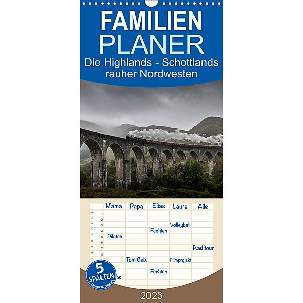 Familienplaner Die Highlands - Schottlands rauher Nordwesten (Wandkalender 2023 , 21 cm x 45 cm, hoch), Andreas Peters