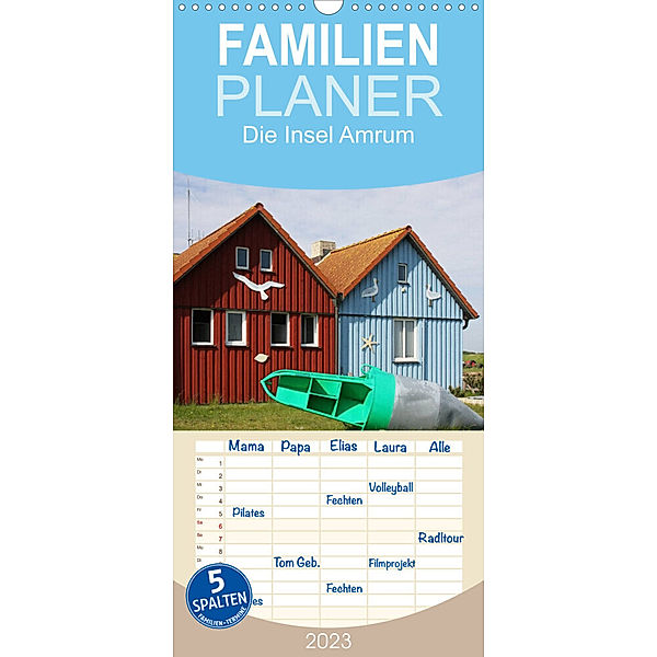 Familienplaner Die Insel Amrum (Wandkalender 2023 , 21 cm x 45 cm, hoch), Schnellewelten