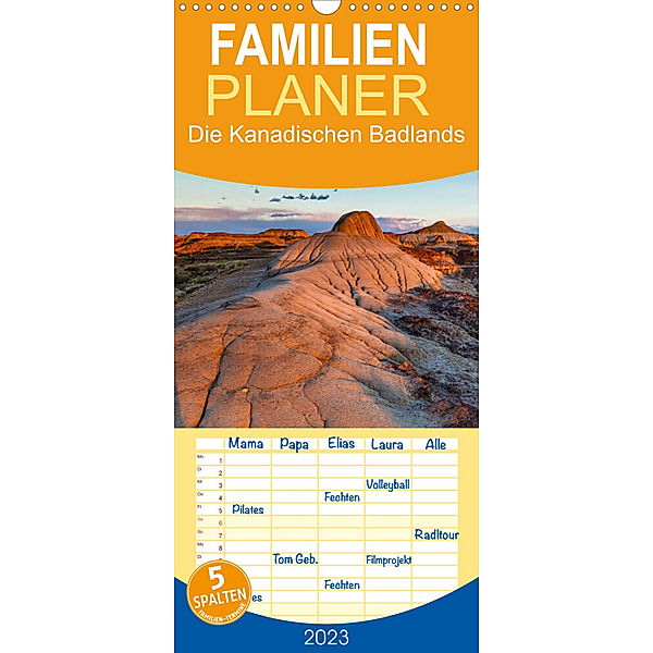 Familienplaner Die Kanadischen Badlands (Wandkalender 2023 , 21 cm x 45 cm, hoch), Roland Brack