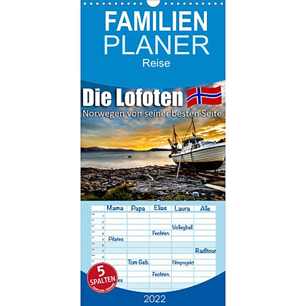 Familienplaner Die Lofoten - Norwegen von seiner besten Seite (Wandkalender 2022 , 21 cm x 45 cm, hoch), Daniel Philipp