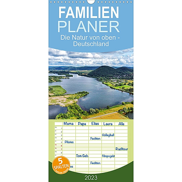 Familienplaner Die Natur von oben - aufgenommen über Deutschland (Wandkalender 2023 , 21 cm x 45 cm, hoch), AIR7VIEW