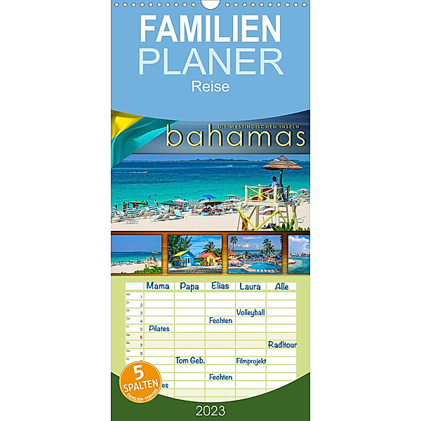 Familienplaner Die Westindischen Inseln - Bahamas (Wandkalender 2023 , 21 cm x 45 cm, hoch), Peter Roder