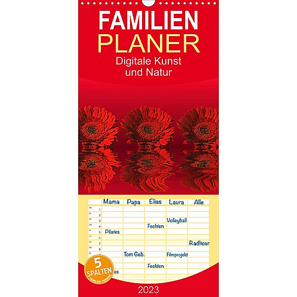 Familienplaner Digitale Kunst und Natur (Wandkalender 2023 , 21 cm x 45 cm, hoch), Martina Fornal