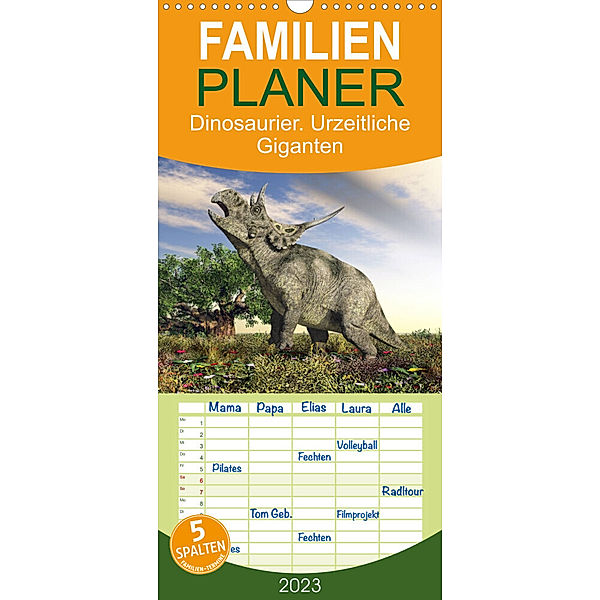 Familienplaner Dinosaurier. Urzeitliche Giganten (Wandkalender 2023 , 21 cm x 45 cm, hoch), Elisabeth Stanzer