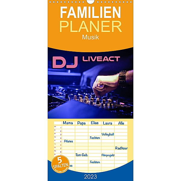 Familienplaner DJ Liveact Musik (Wandkalender 2023 , 21 cm x 45 cm, hoch), Renate Bleicher