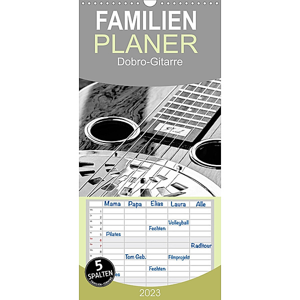 Familienplaner Dobro-Gitarre (Wandkalender 2023 , 21 cm x 45 cm, hoch), Silvia Drafz