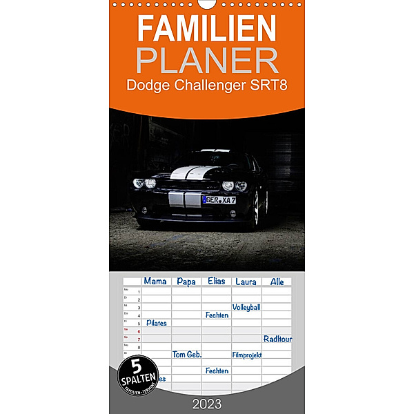 Familienplaner Dodge Challenger SRT8 (Wandkalender 2023 , 21 cm x 45 cm, hoch), Andre Xander