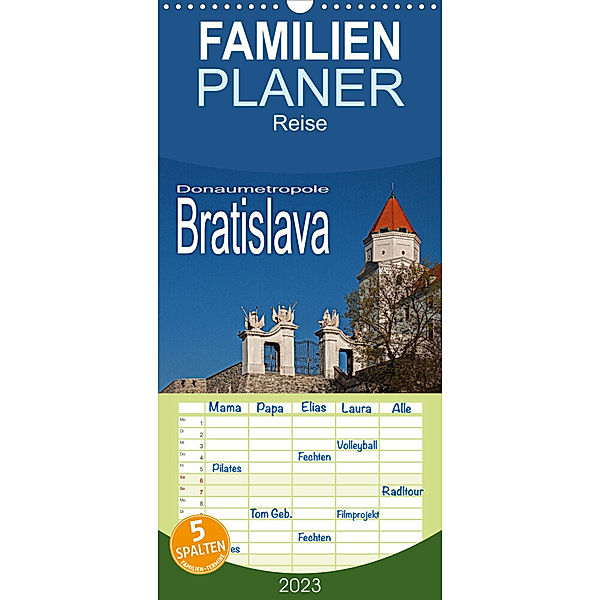 Familienplaner Donaumetropole Bratislava (Wandkalender 2023 , 21 cm x 45 cm, hoch), Christian Hallweger