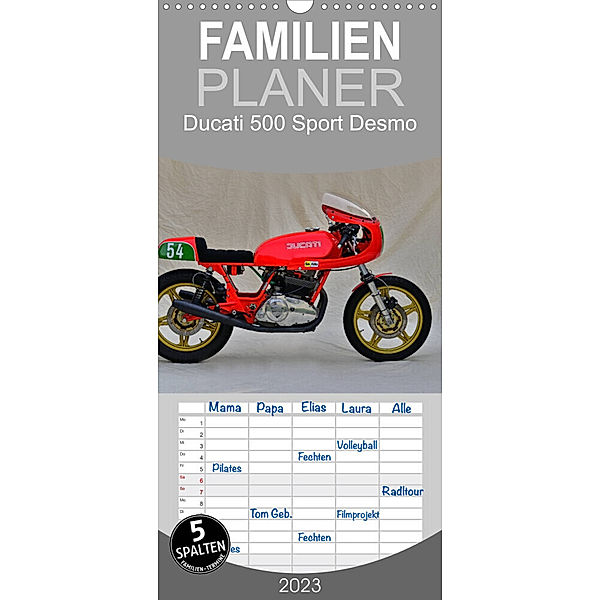 Familienplaner Ducati 500 Sport Desmo (Wandkalender 2023 , 21 cm x 45 cm, hoch), Ingo Laue